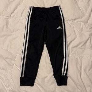 adidas Black Joggers with White Side Stripes